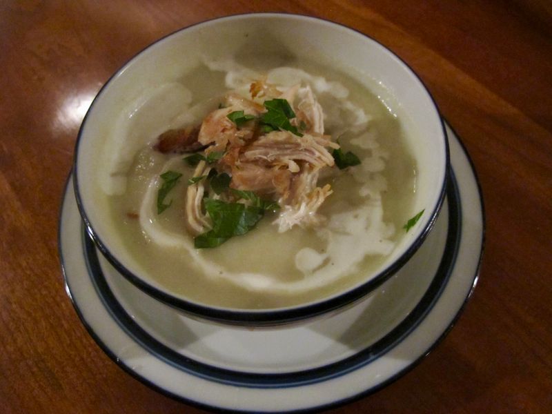 Cauliflower Soup with Duck Garnish