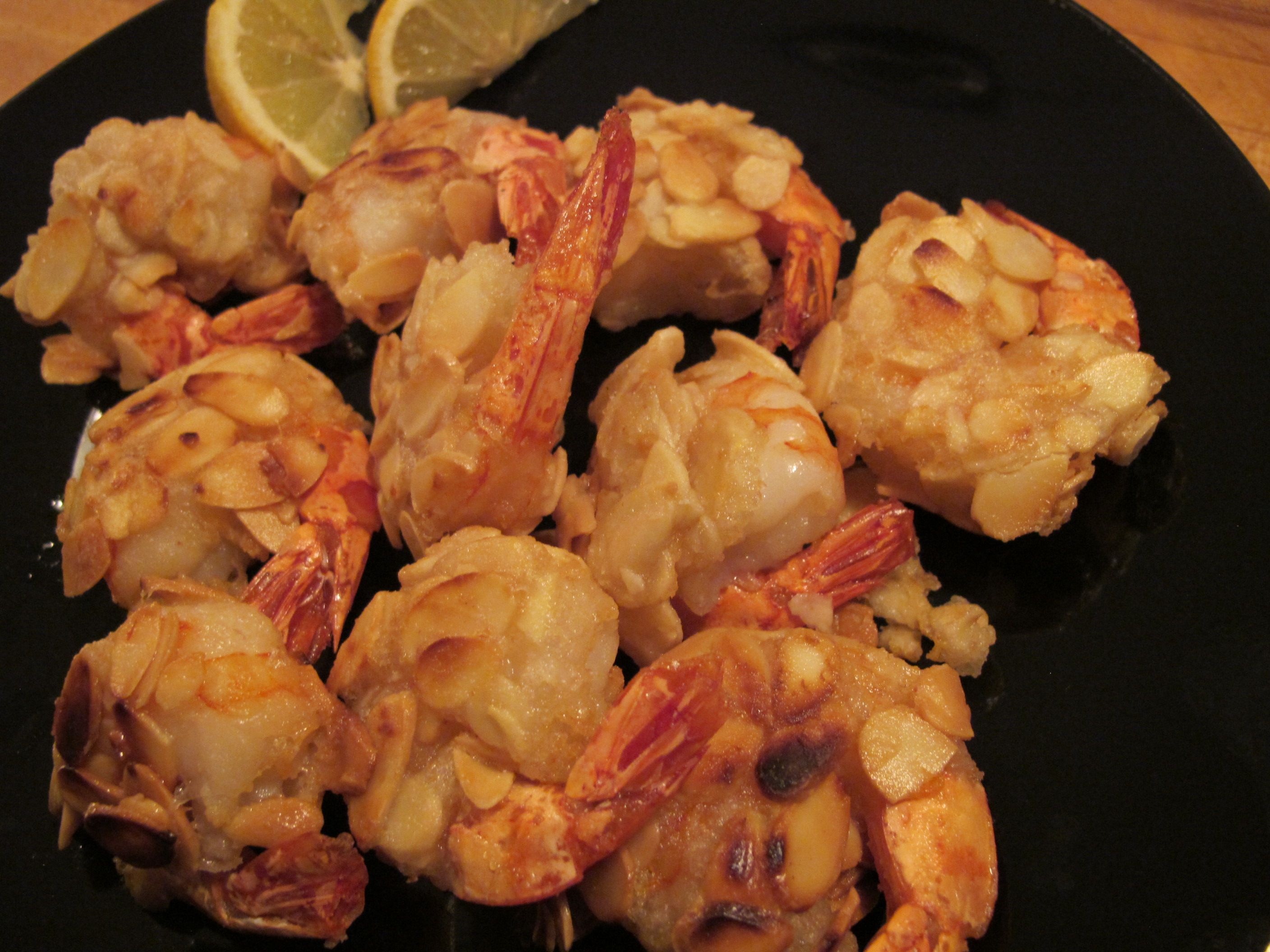 Almond shrimp nibbles